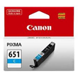 Canon CLI-651C Cyan Ink Cartridge, 330 Pages.