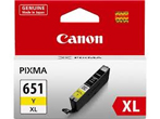 Canon CLI-651XLY Yellow High Yield Ink Cartridge, 750 Pages.
