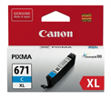 Canon CLI-671XL Cyan High Yield Ink Cartridge, 690 Pages.