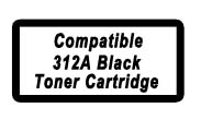 Compatible 312A Black Toner Cartridge, 2400 Pages.